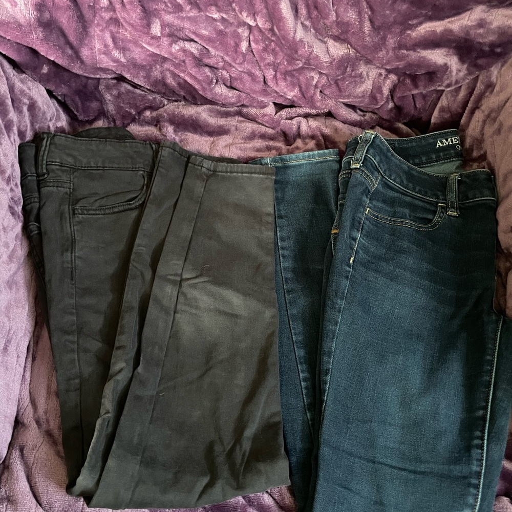 American Eagle Outfitters Skinny Jeggings Black and Blue size 0